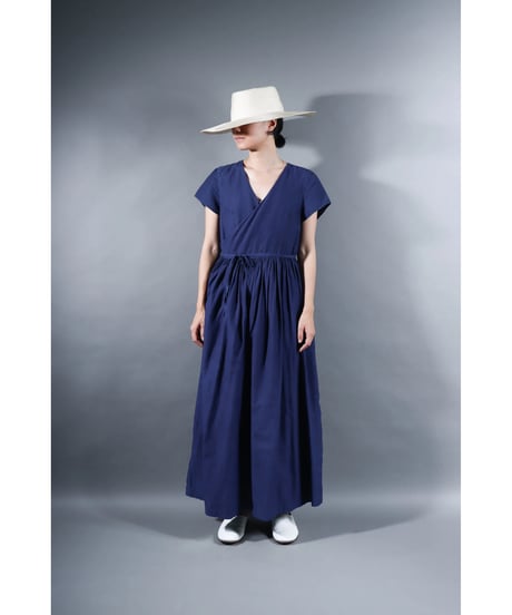 1.Lilith cap sleeve dress / sp / Cotton silk khadhi / Evening blue