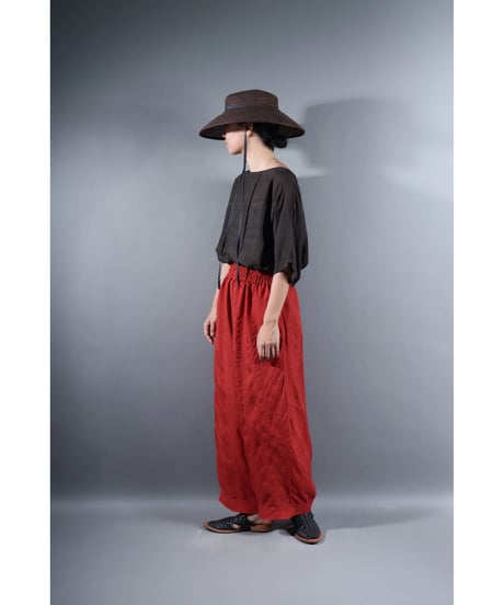 1.Lumo stitch pants / Silk khadi / Madder red