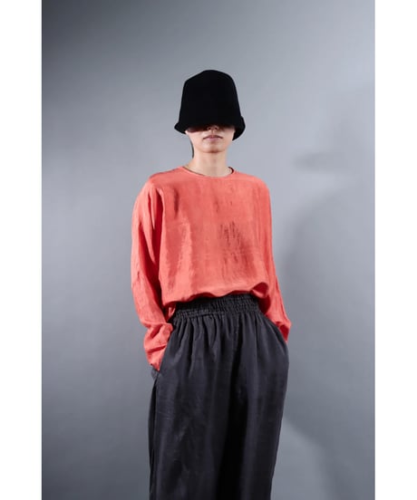 1.Fendo-Long sleeve tops/ Silk khadi / Sunset pink