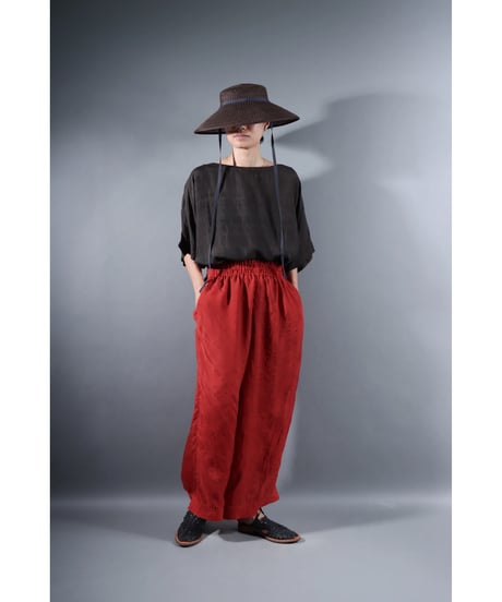 1.Lumo stitch pants / Silk khadi / Madder red