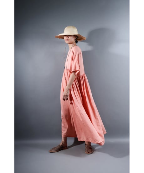 3.Kurteno-dress / Half sleeve / b(with stain) / Organic cotton satin / Petal pink
