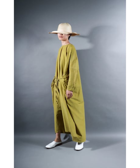 1.Drop / Dress / Silk cotton Khadi / Mustard yellow