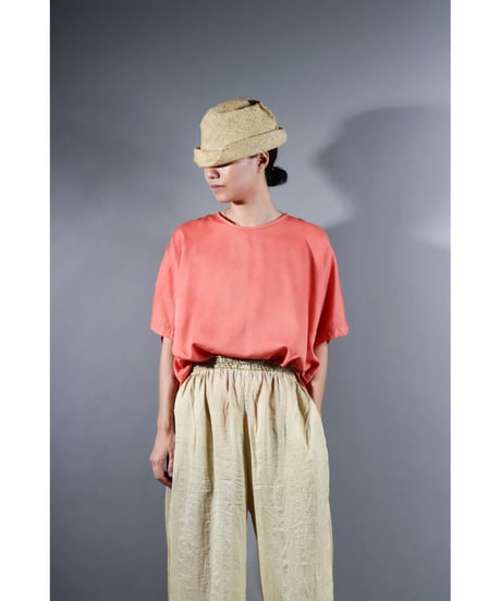3.Fendo-Half sleeve tops / Organic cotton satin / Sunset pink