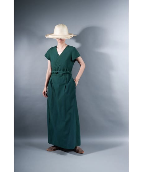 3.Rulo-capsleeve dress / Organic cotton / Ever green