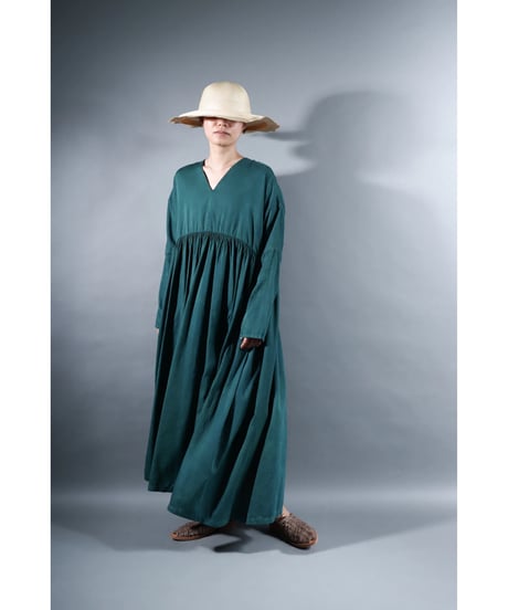 2.Kurteno valo / Long sleeve / Organic cotton satin / Lake green
