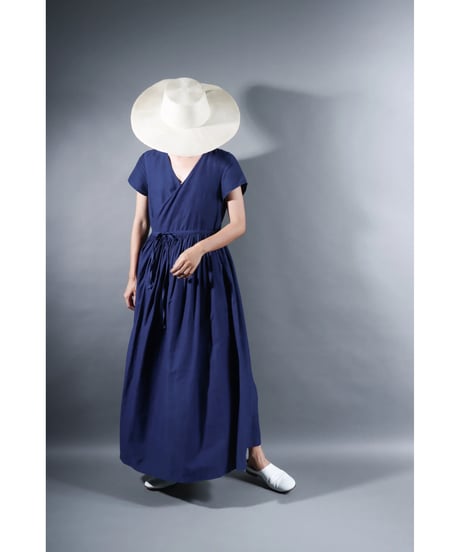 1.Lilith cap sleeve dress / sp / Cotton silk khadhi / Evening blue