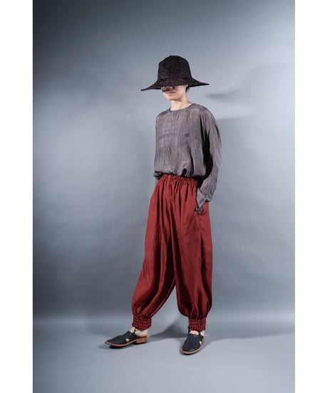 2.Lumo balono / pants / Silk khadi / Burgundy