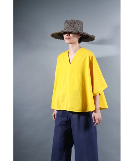 4.Ronda v-neck tops / sp / Organic cotton / Warm yellow