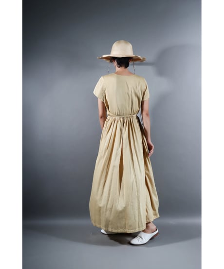 1.Lilith cap sleeve dress / Organic cotton satin  / Clove