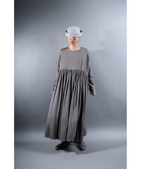 1.Kurteno-dress / Long sleeve / Organic cotton satin / Soft gray