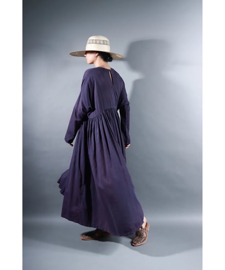 2.Kurteno-dress / sp / Long sleeve / Organic cotton satin / Grape