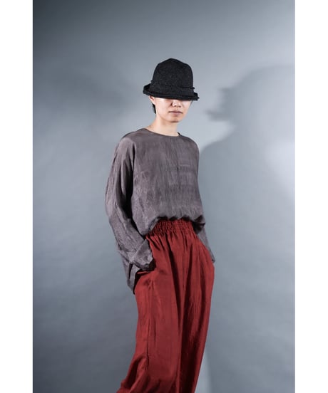 1.Fendo / Long sleeve tops / Silk khadi / Metalic gray