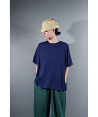 2.Fendo-Half sleeve tops / Organic cotton satin / Evening blue