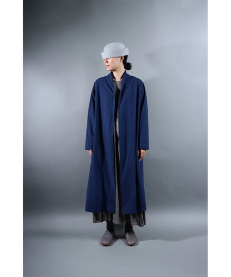 3.Robe coat sp / Organic cotton Typewriter / Size1 / Evening blue