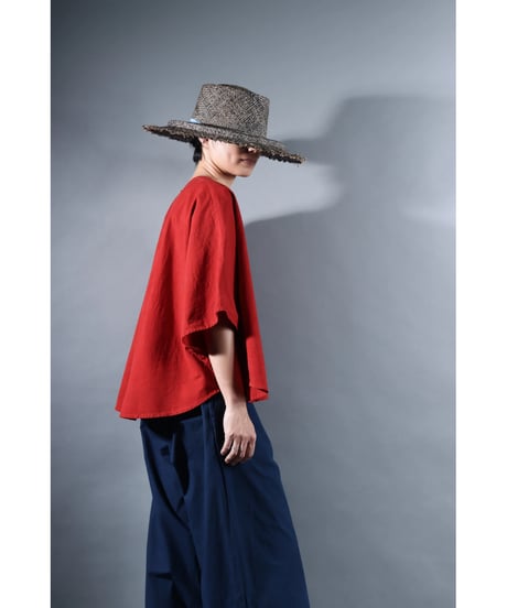 2.Ronda v-neck tops / sp / Organic cotton / Madder red