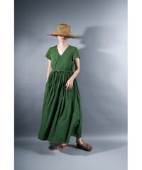 1.Lilith cap sleeve dress / sp / Organic cotton lawn /  Forest green