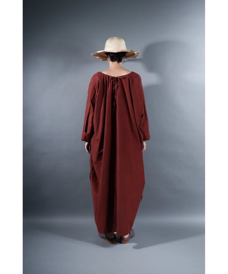 3.Drop / Dress / Silk Cotton Khadi / Brick brown