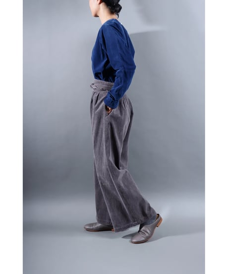 1.Hakama corduroy pants / organic cotton / size1 / Purplish gray