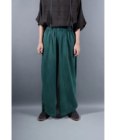 1.Lumo-pants / Organic cotton satin / Lake green