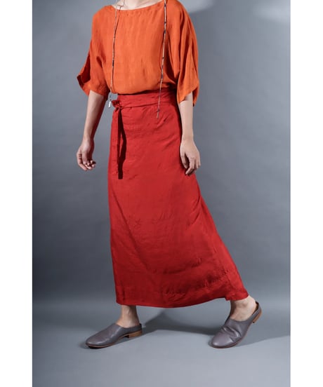1.Tibetan skirt / Silk khadhi / Madder red