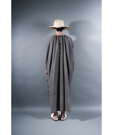 4.Drop / Dress / Silk cotton Khadi / Light gray