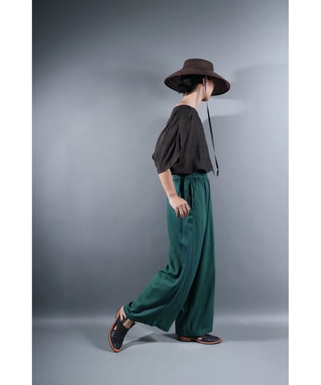 1.Lumo-pants / Organic cotton satin / Lake green