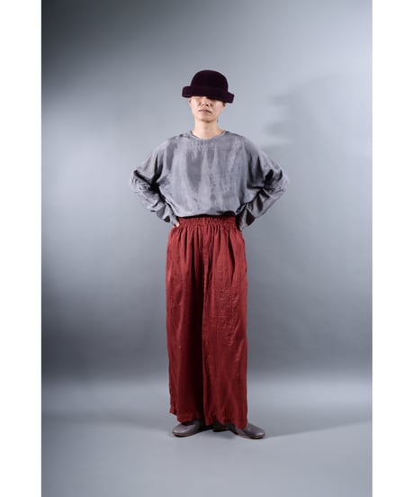 1.Lumo pants / Silk khadi / Dark cherry