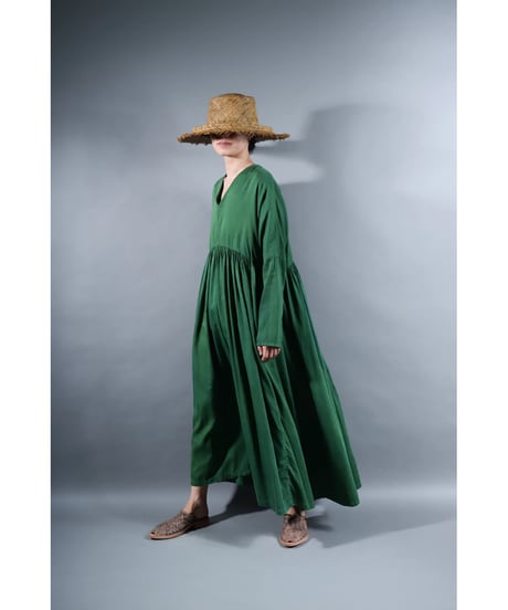 3.Kurteno valo / Long sleeve / Organic cotton satin / Leaf green
