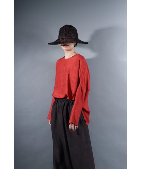 4.Fendo / Long sleeve tops / Silk khadi / Madder red