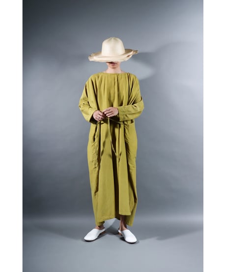 1.Drop / Dress / Silk cotton Khadi / Mustard yellow