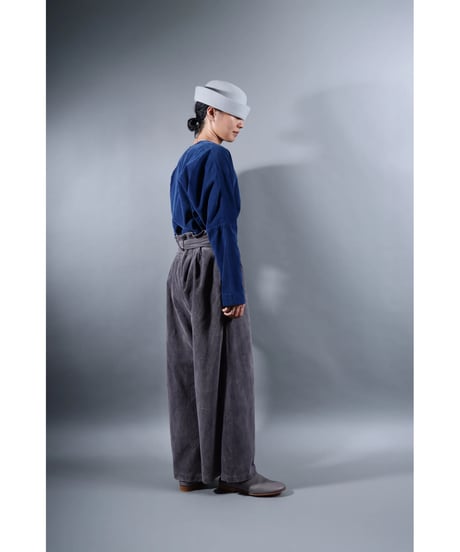 1.Hakama corduroy pants / organic cotton / size1 / Purplish gray