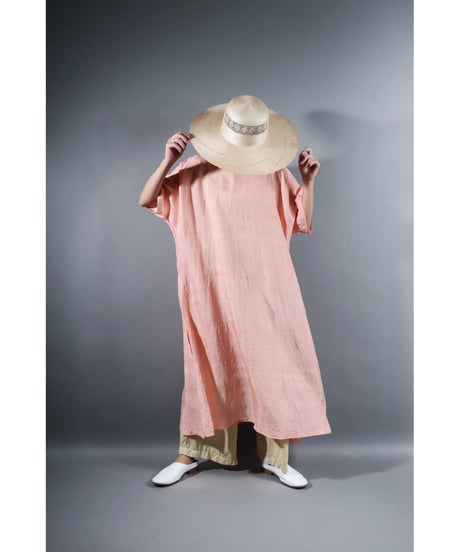 4.Slit dress / Half sleeve / Silk khadi / Petal pink