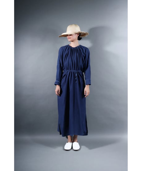 2.Drop / Dress / sp / Silk cotton Khadi / Evening blue
