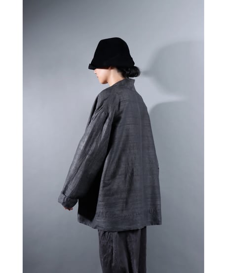 １.Haori tussar / Silk khadi / size 2 / Charcoal gray