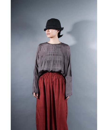 1.Fendo / Long sleeve tops / Silk khadi / Metalic gray