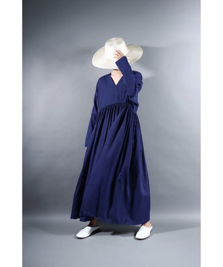 1.kurteno valo / sp / Long sleeve / Organic cotton satin / Evening blue