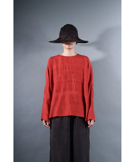 4.Fendo / Long sleeve tops / Silk khadi / Madder red