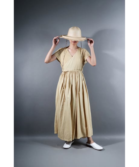 1.Lilith cap sleeve dress / Organic cotton satin  / Clove