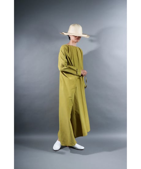 1.Drop / Dress / Silk cotton Khadi / Mustard yellow