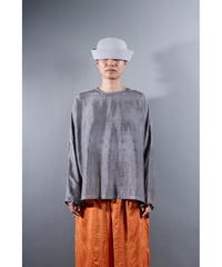 2.Fendo-Long sleeve tops/ Silk khadi / Metalic gray