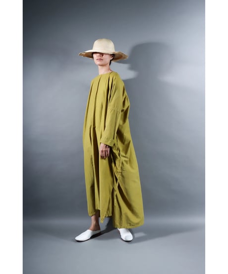 1.Drop / Dress / Silk cotton Khadi / Mustard yellow