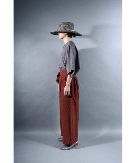 3.Hakama pants / sp / organic cotton typewriter / size1 / Rusty red brown