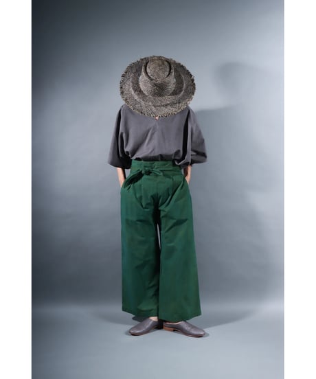 5.Hakama pants / sp / organic cotton typewriter / size1 / evergreen