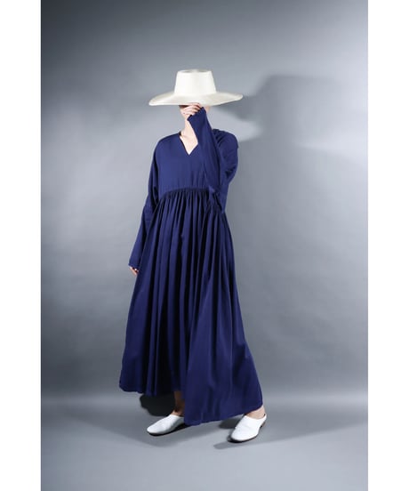 1.kurteno valo / sp / Long sleeve / Organic cotton satin / Evening blue