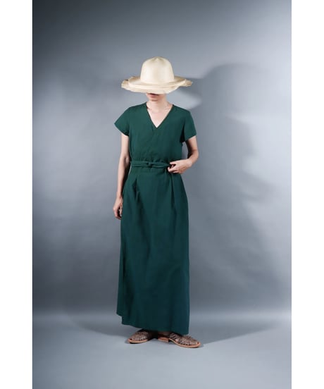 3.Rulo-capsleeve dress / Organic cotton / Ever green