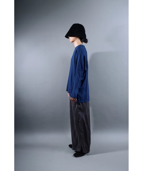 １.Fendo-Long sleeve tops / Organic cotton satin / Ryukyu indigo