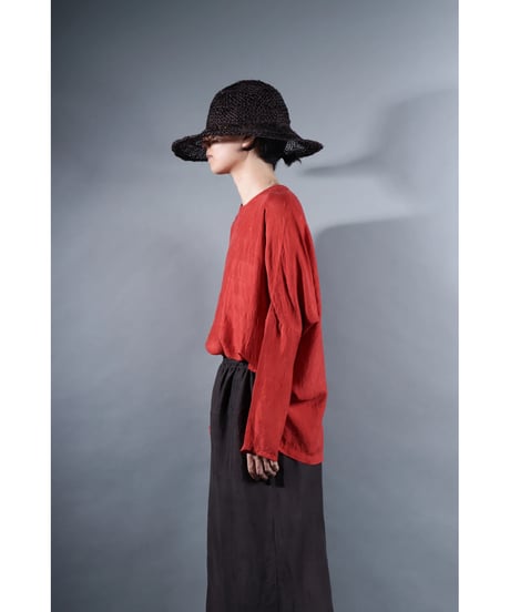 4.Fendo / Long sleeve tops / Silk khadi / Madder red