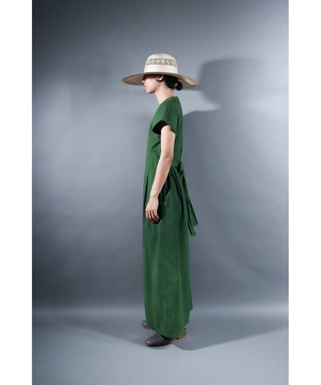 1.Rulo / Dress / Cap sleeve / Organic cotton Cord lane / Leaf green