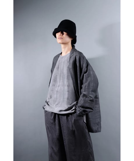１.Haori tussar / Silk khadi / size 2 / Charcoal gray