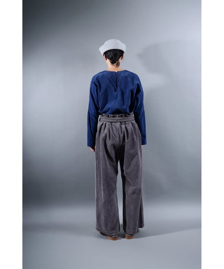 1.Hakama corduroy pants / organic cotton / size1 / Purplish gray